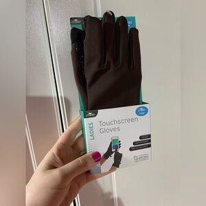 Crane Ladies Touchscreen Gloves - Black and Brown